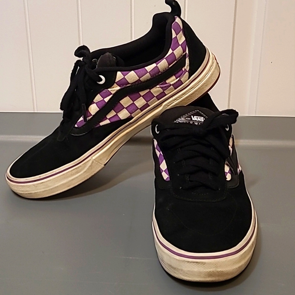 Vans Kyle Walker pro purple checkered shoes size 10